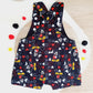 MOUSE print Overalls, Baby Overalls, Short Leg Romper, Size 1