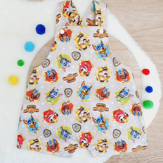 PAW PATROL print Overalls, Baby Overalls, Short Leg Romper, Size 1