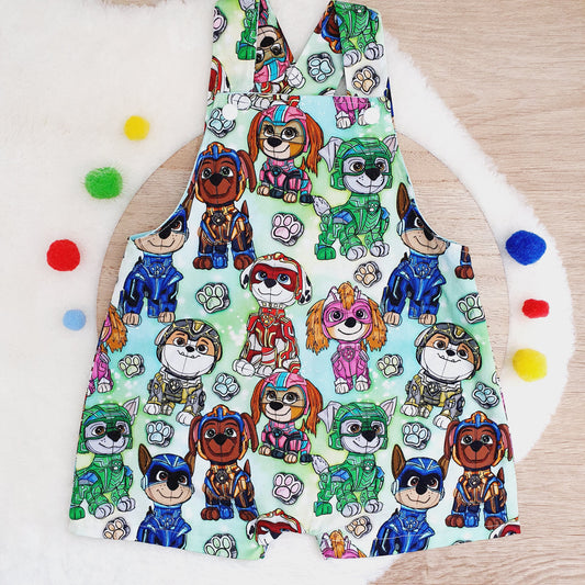 PAW PATROL print Overalls, Baby Overalls, Short Leg Romper, Size 1
