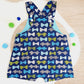 BOW TIES print Overalls, Baby Overalls, Short Leg Romper, Size 1