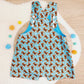 SCOOBS print Overalls, Baby Overalls, Short Leg Romper, Size 1