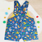 ANIMALS print Overalls, Baby Overalls, Short Leg Romper, Size 1