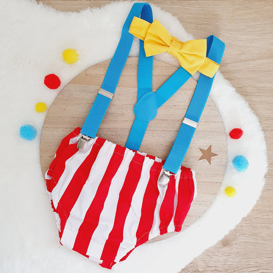 CIRCUS themed Boys Cake Smash Outfit, Size 1