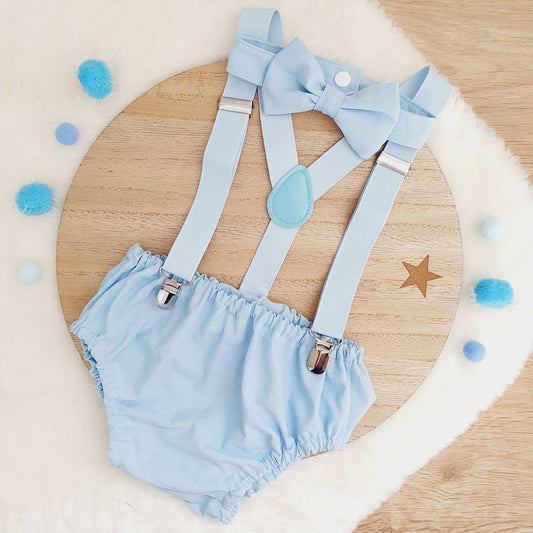 BABY BLUE Boys Cake Smash Outfit, Size 1
