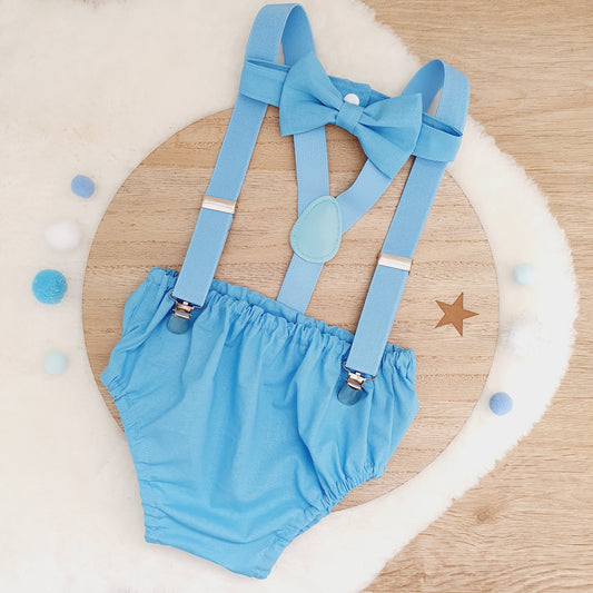BON BLUE Boys Cake Smash Outfit, Size 1