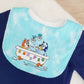 Blue Dog Bib, Handmade Baby Bib, Feeding Bib
