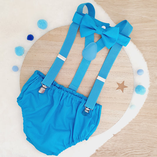 MARINE BLUE Boys Cake Smash Outfit, Size 1