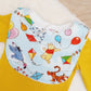 Pooh print Bib, Handmade Baby Bib, Feeding Bib