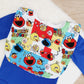 Sesame Street print Bib, Handmade Baby Bib, Large Feeding Bib