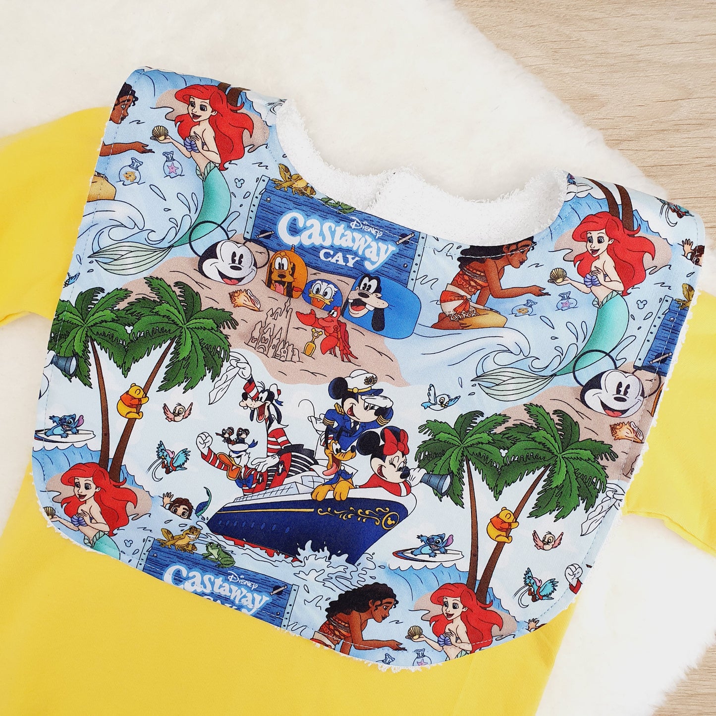 Bib, Handmade Baby Bib, Large Feeding Bib - CHARACTERS
