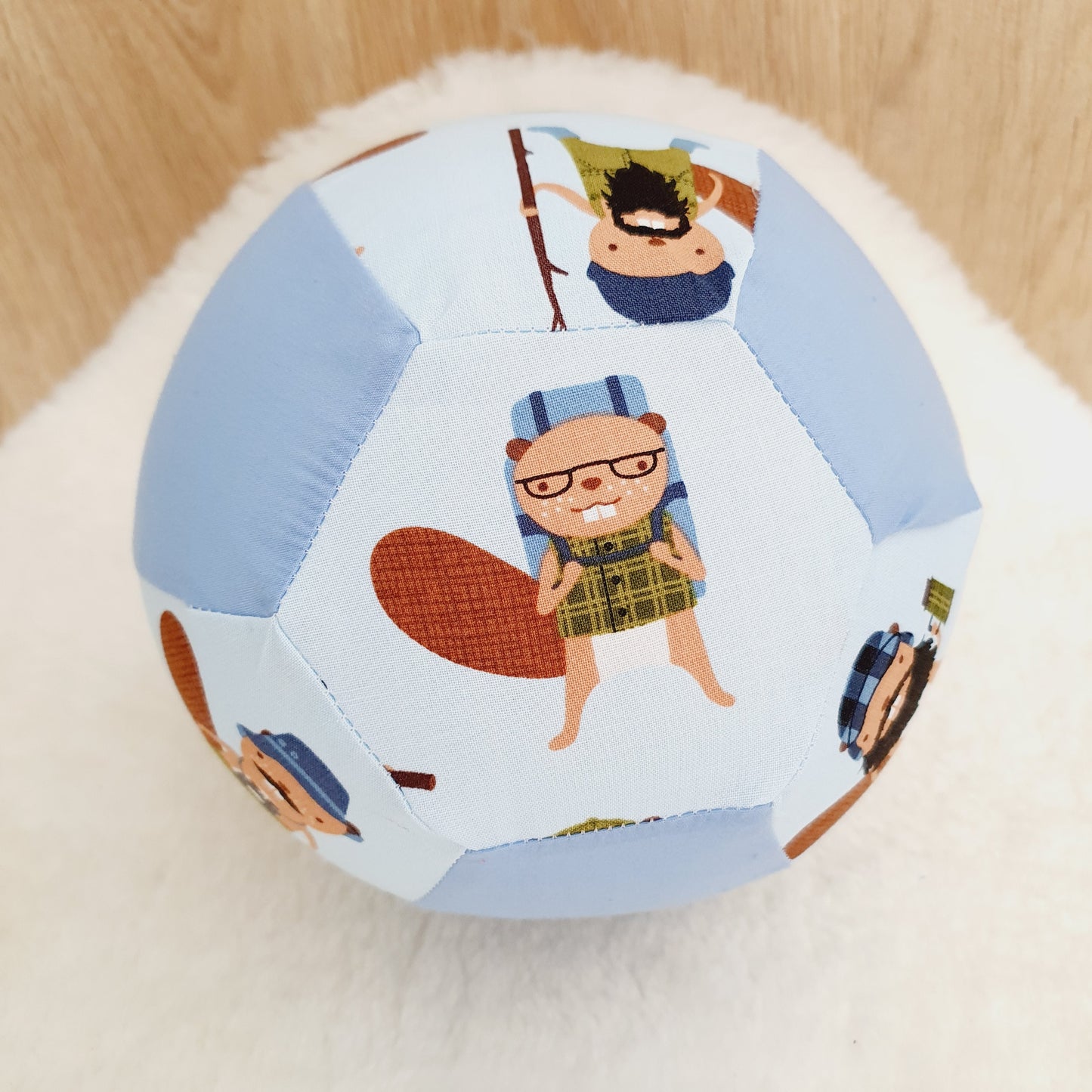 Balloon Ball Cover - Balloon Balls -  Handmade Fabric Balloon Cover - Beaver print