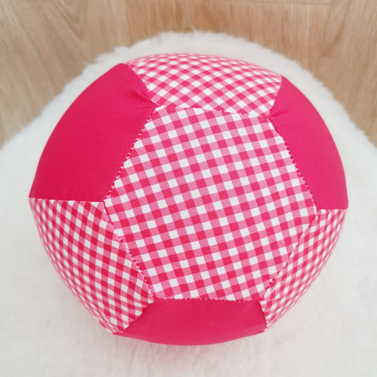 Balloon Ball Cover - Balloon Balls -  Handmade Fabric Balloon Cover - PINK GINGHAM