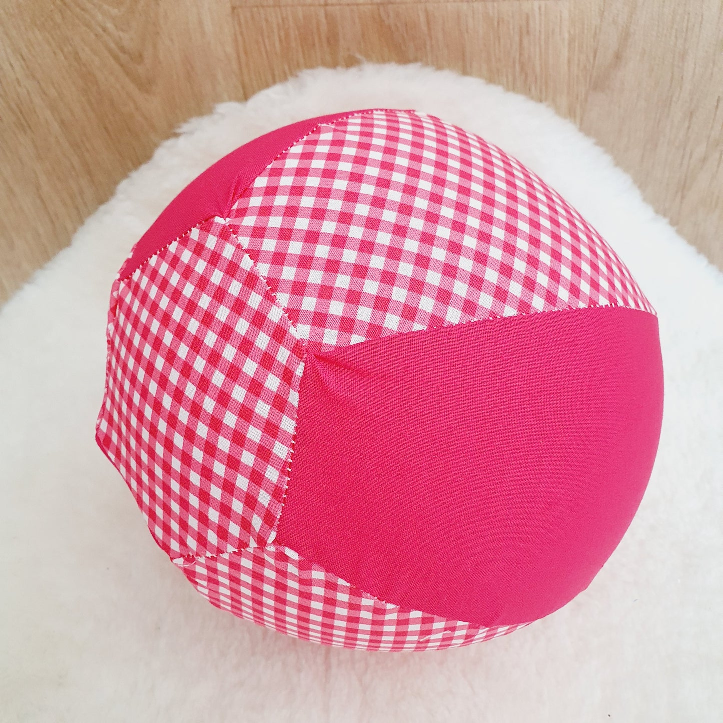 Balloon Ball Cover - Balloon Balls -  Handmade Fabric Balloon Cover - PINK GINGHAM