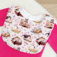 Bib, Handmade Baby Bib, Feeding Bib - Australian animals on pink