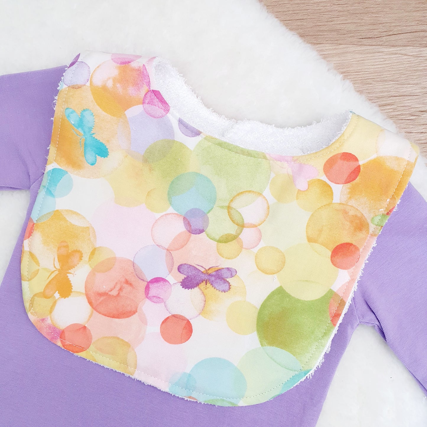Bib, Handmade Baby Bib, Feeding Bib - Watercolours