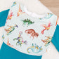 Bib, Handmade Baby Bib, Large Feeding Bib - Dinosaurs