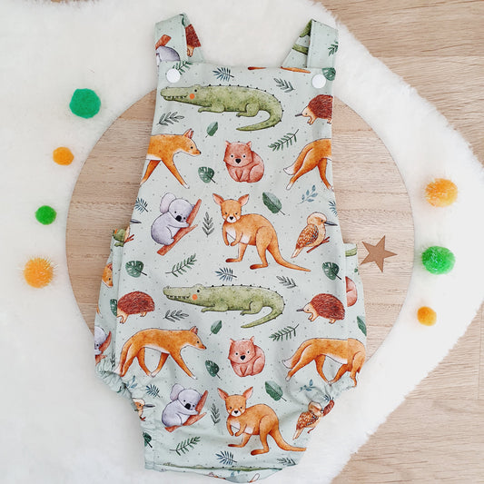 AUSTRALIAN ANIMALS print Baby Romper, Size 1
