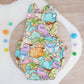 DINOSAURS print Baby Romper, Size 0