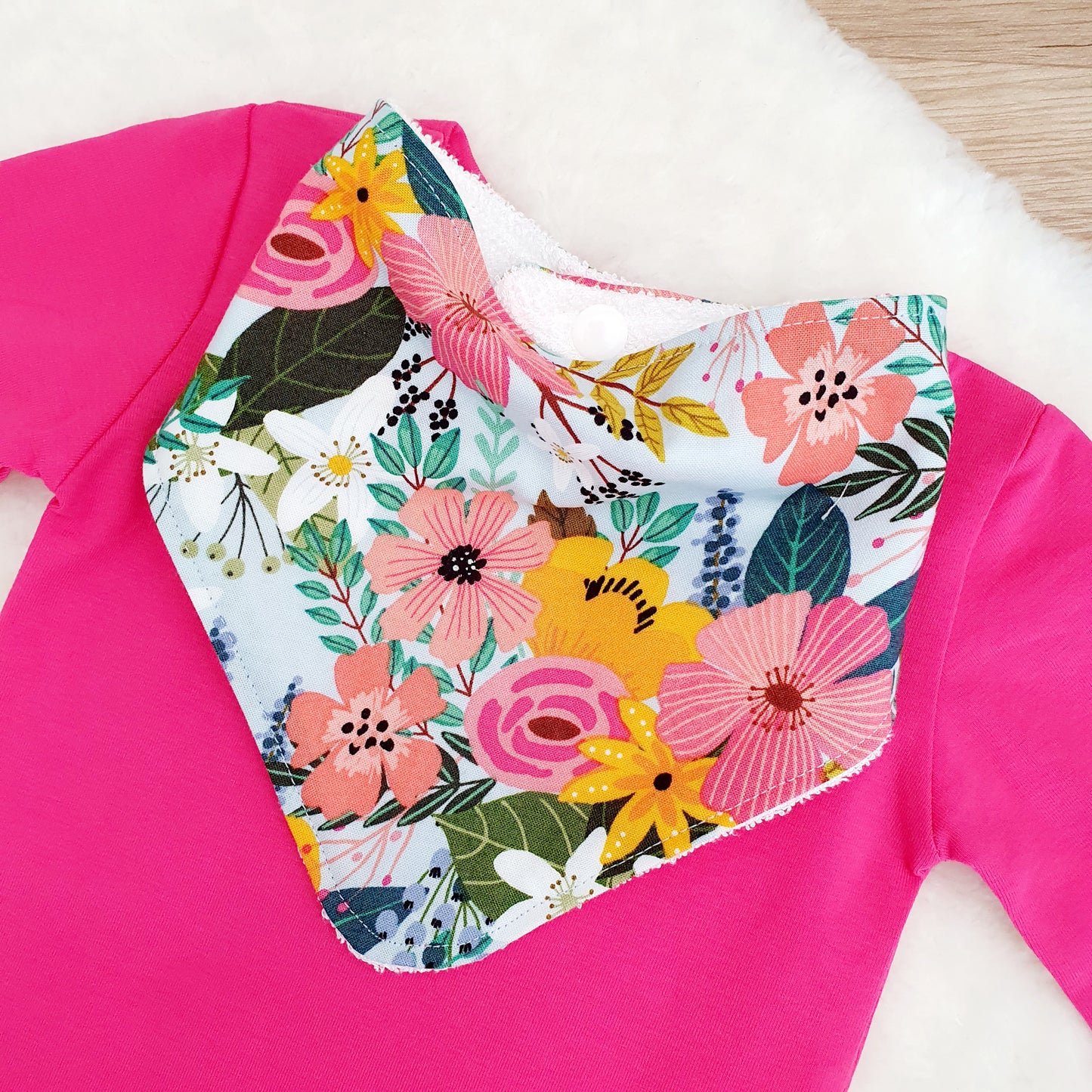 Tropical Floral Bandana Dribble Bib - Bamboo Backed Ultra Absorbent Bib