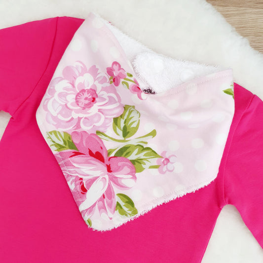 Roses Bandana Dribble Bib - Bamboo Backed Ultra Absorbent Bib