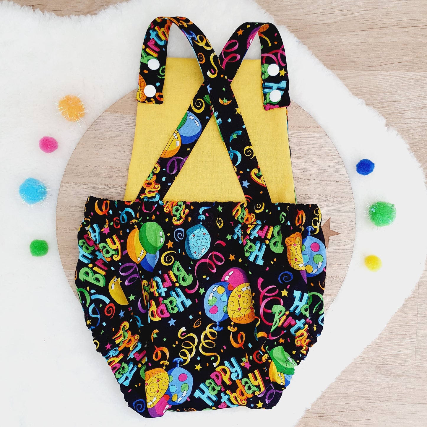 HAPPY BIRTHDAY Baby Romper, Size 1