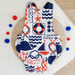 NAUTICAL print Baby Romper, Size 1