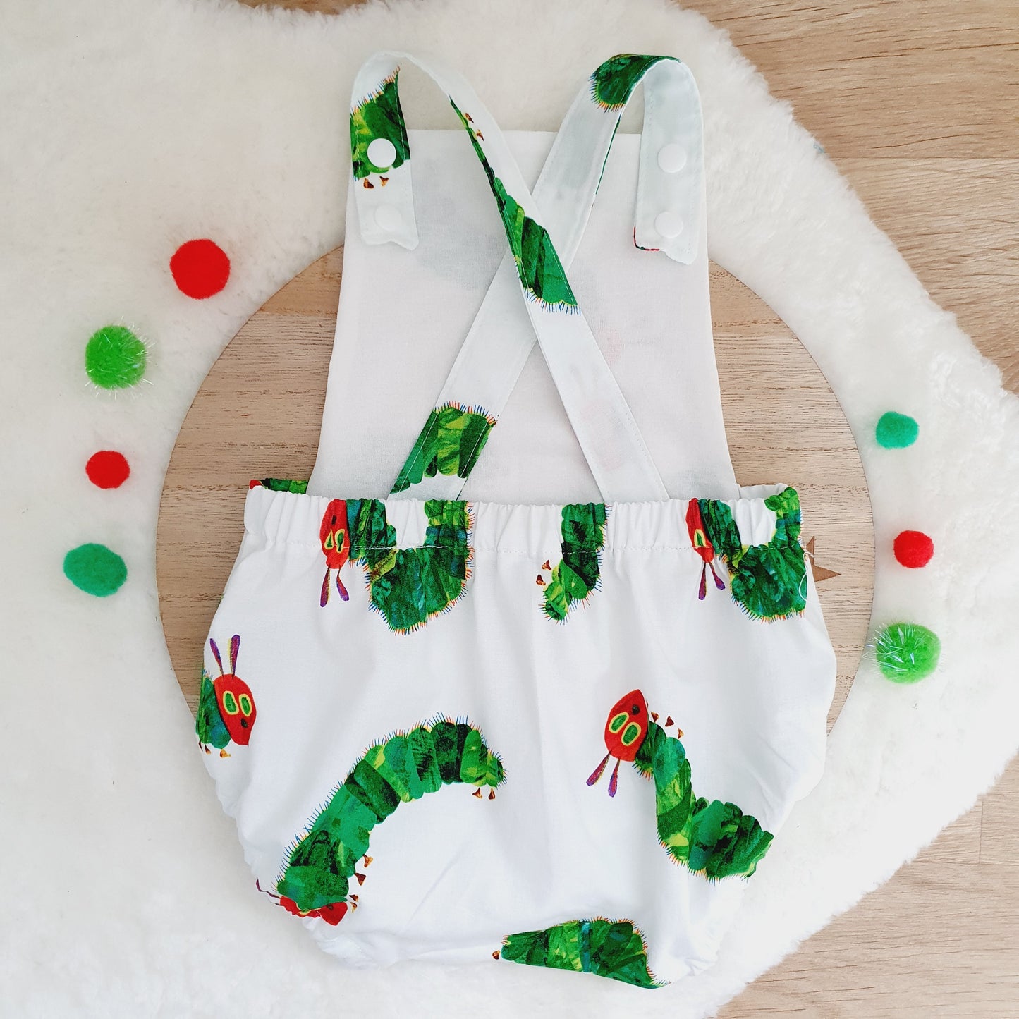 CATERPILLAR print Baby Romper, Size 1