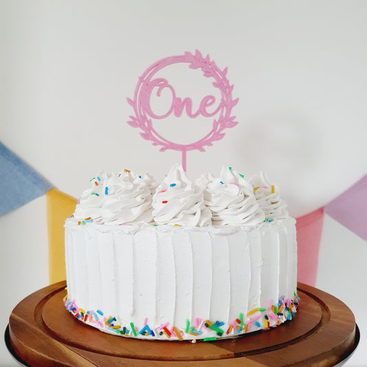 ONE Cake Topper - Pink