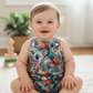 KOALA print Overalls, Baby Overalls, Short Leg Romper, Size 1