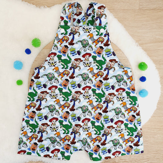 TOY STORY print Overalls, Baby / Toddler Overalls, Short Leg Romper, Size 2