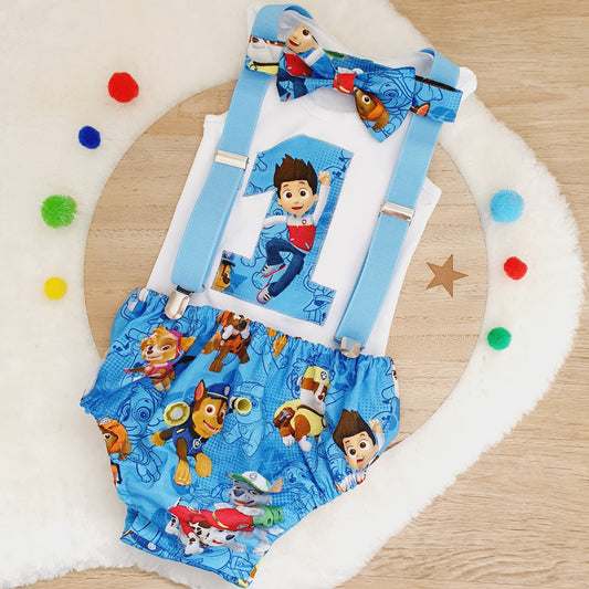 PAW PATROL print Boys 1st Birthday Outfit, Size 1