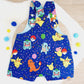 POKEMON PARTY print Overalls, Baby Overalls, Short Leg Romper, Size 1
