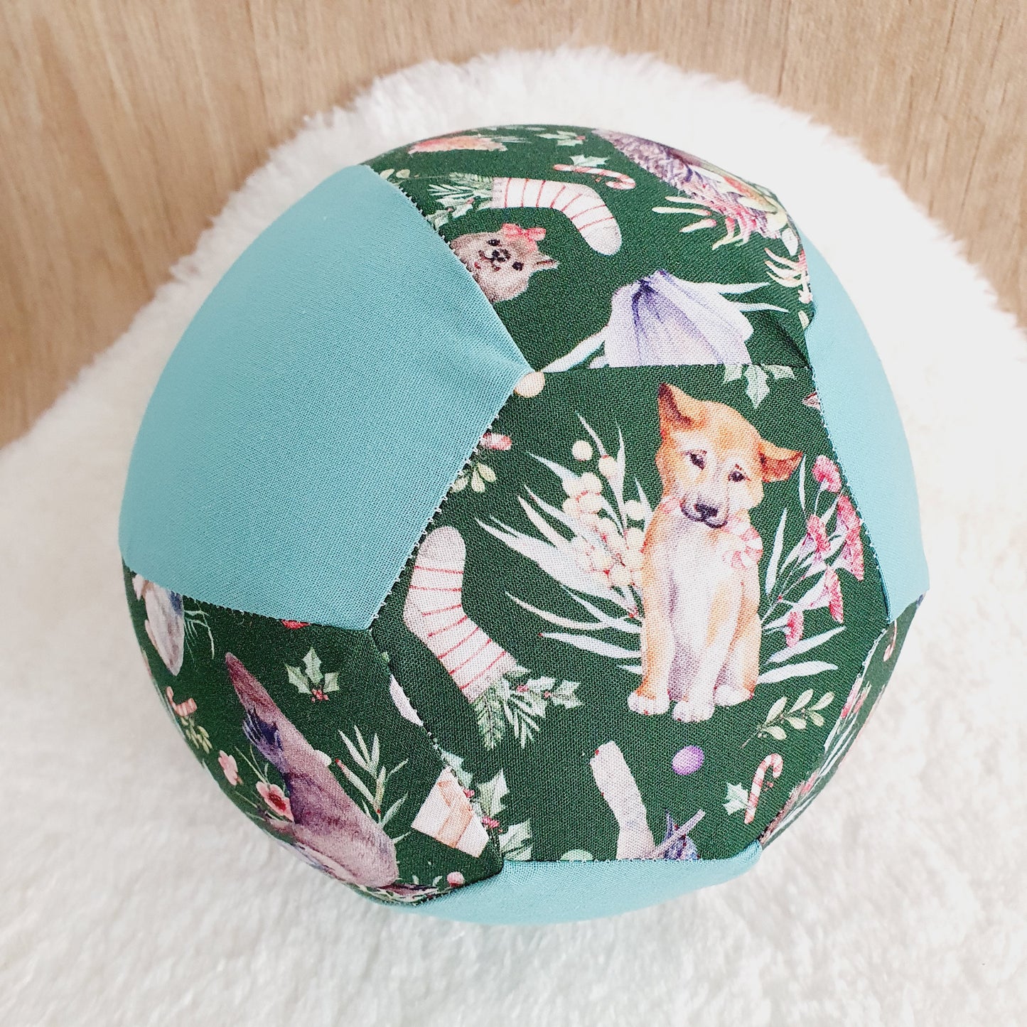 Balloon Ball Cover - Balloon Balls -  Handmade Fabric Balloon Cover - CHRISTMAS AUSSIE ANIMALS