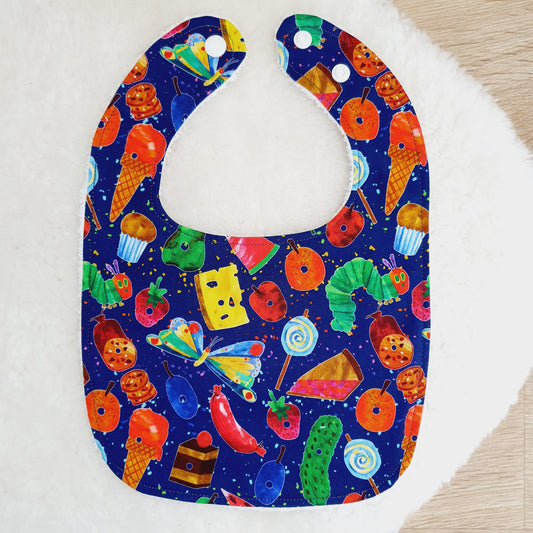 CATERPILLAR Bib, Handmade Baby Bib, Feeding Bib, Cotton / Bamboo, Ultra Absorbent
