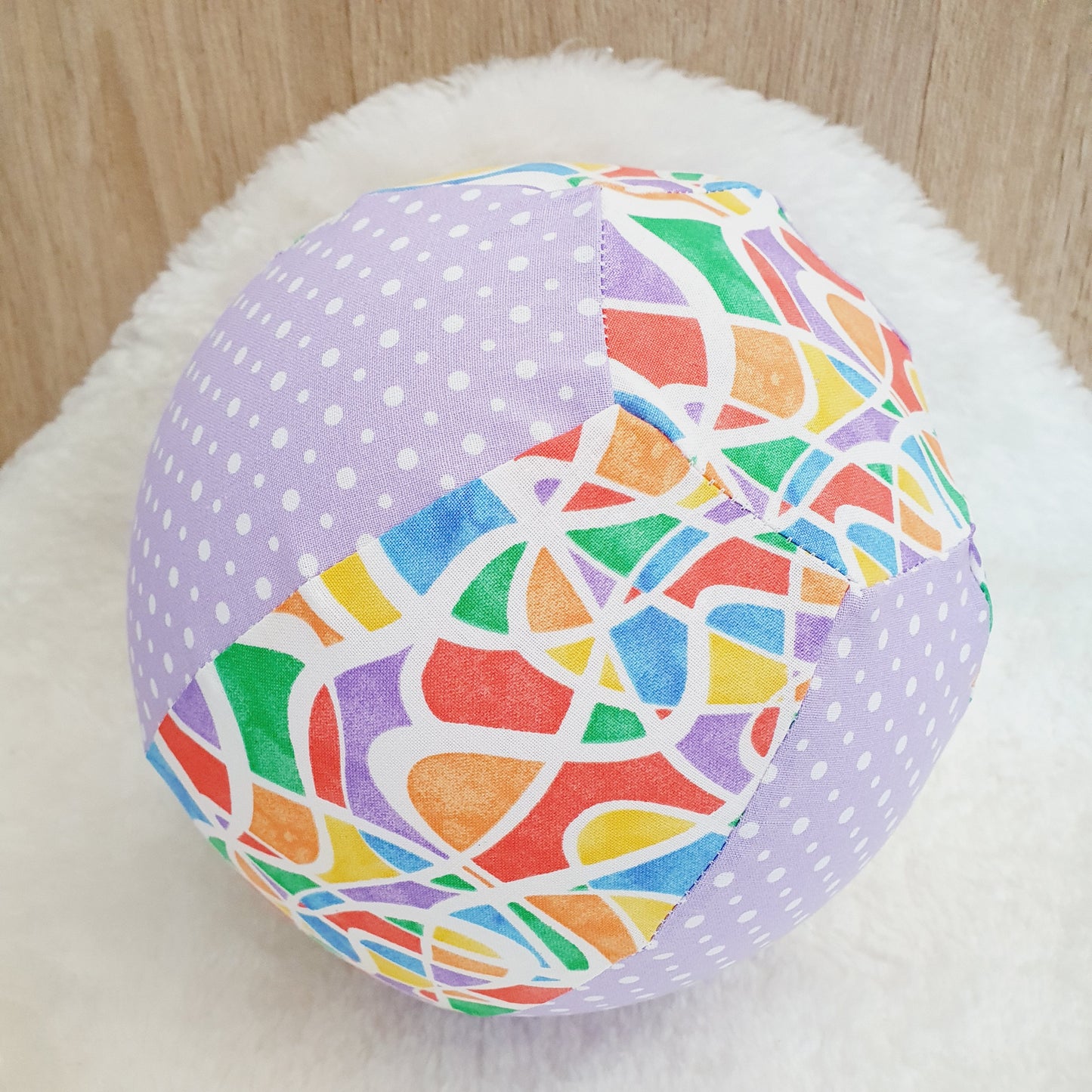 Balloon Ball Cover - Balloon Balls -  Handmade Fabric Balloon Cover - GEO / PURPLE & WHITE SPOT
