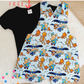DOGMAN print Overalls, Size 2 with BONUS Short Sleeve Bodysuit