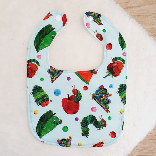 CATERPILLAR print Bib, Handmade Baby Bib, Feeding Bib