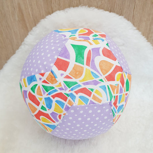 Balloon Ball Cover - Balloon Balls -  Handmade Fabric Balloon Cover - GEO / PURPLE & WHITE SPOT