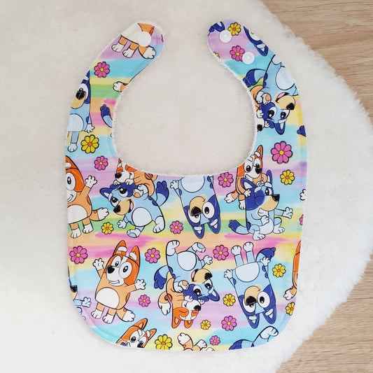 DOGS Bib, Handmade Baby Bib, Feeding Bib