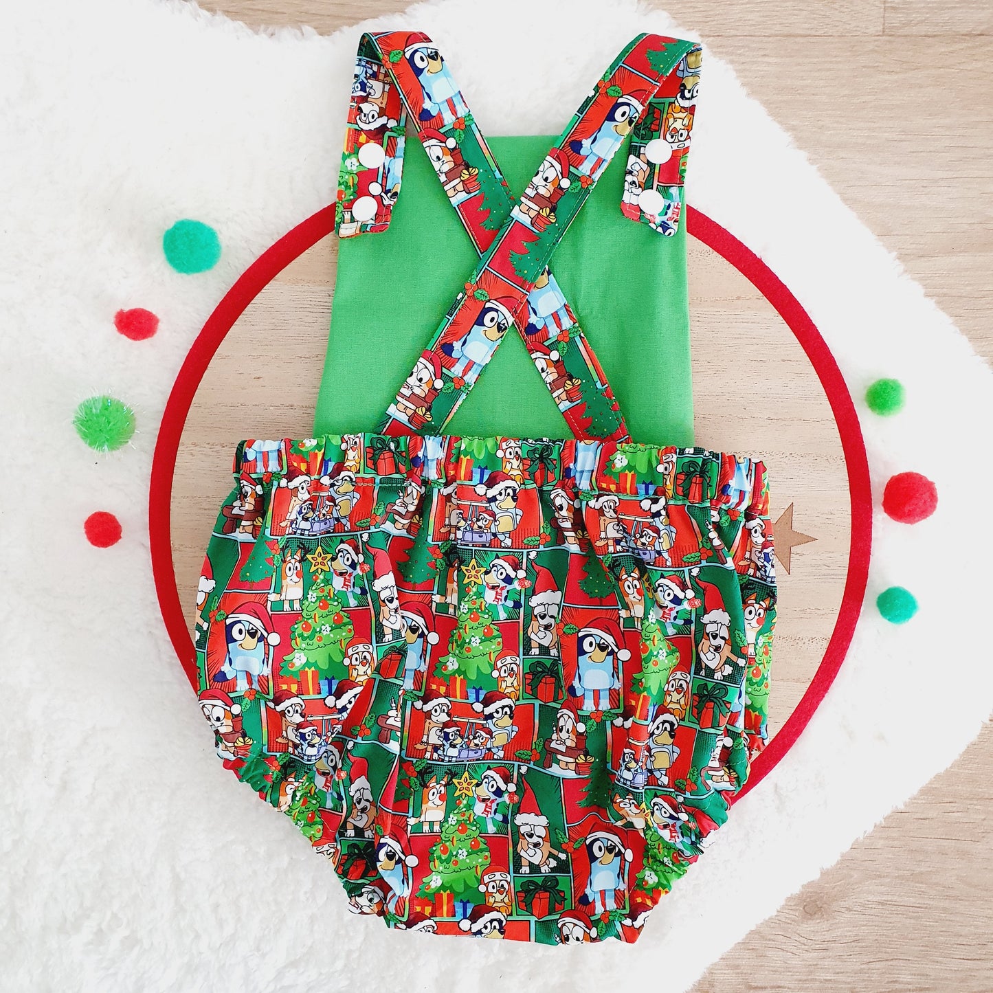 CHRISTMAS DOGS Baby Romper, Size 1