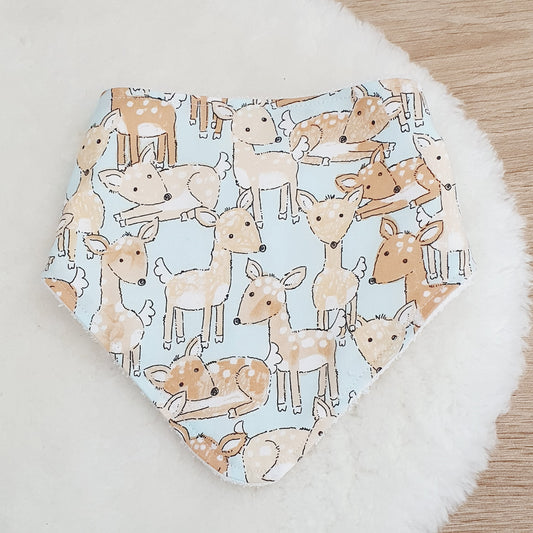 Fawn print Bandana Dribble Bib - Bamboo Backed Ultra Absorbent Bib