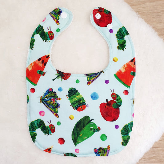CATERPILLAR print Bib, Handmade Baby Bib, Feeding Bib