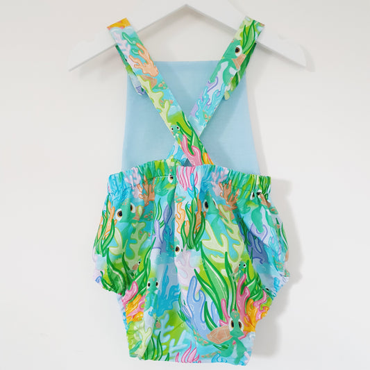 Turtle Baby / Toddler Handmade Romper, Size 1