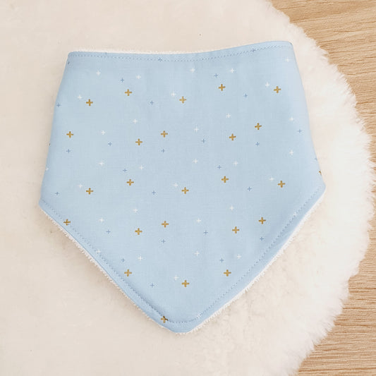 PALE BLUE Bandana Dribble Bib - Bamboo Backed Ultra Absorbent Bib