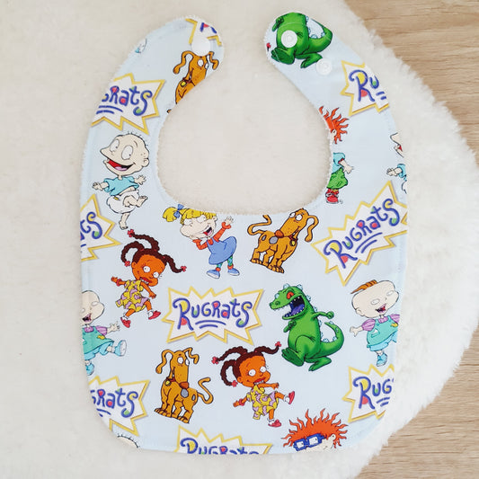 RUGRATS print Bib, Handmade Baby Bib, Feeding Bib