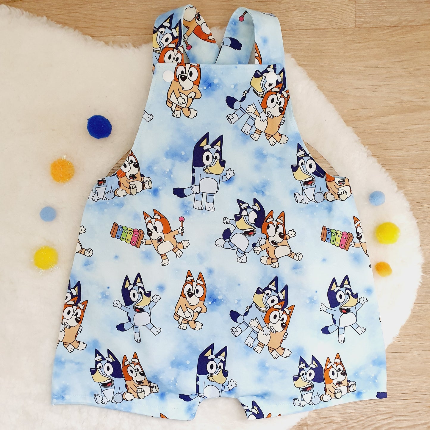 DOGS print Overalls, Baby / Toddler Overalls, Short Leg Romper, Size 2