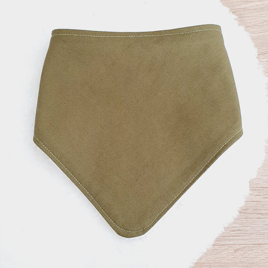 Olive Bandana Dribble Bib - Bamboo Backed Ultra Absorbent Bib