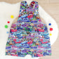 CARS print Overalls, Baby / Toddler Overalls, Short Leg Romper, Size 2