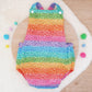 RAINBOW SPARKLE print Baby Romper, Size 1