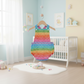 RAINBOW SPARKLE print Baby Romper, Size 1